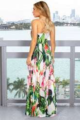 Crisscross Printed Surplice Cami Dress OutfitFlow